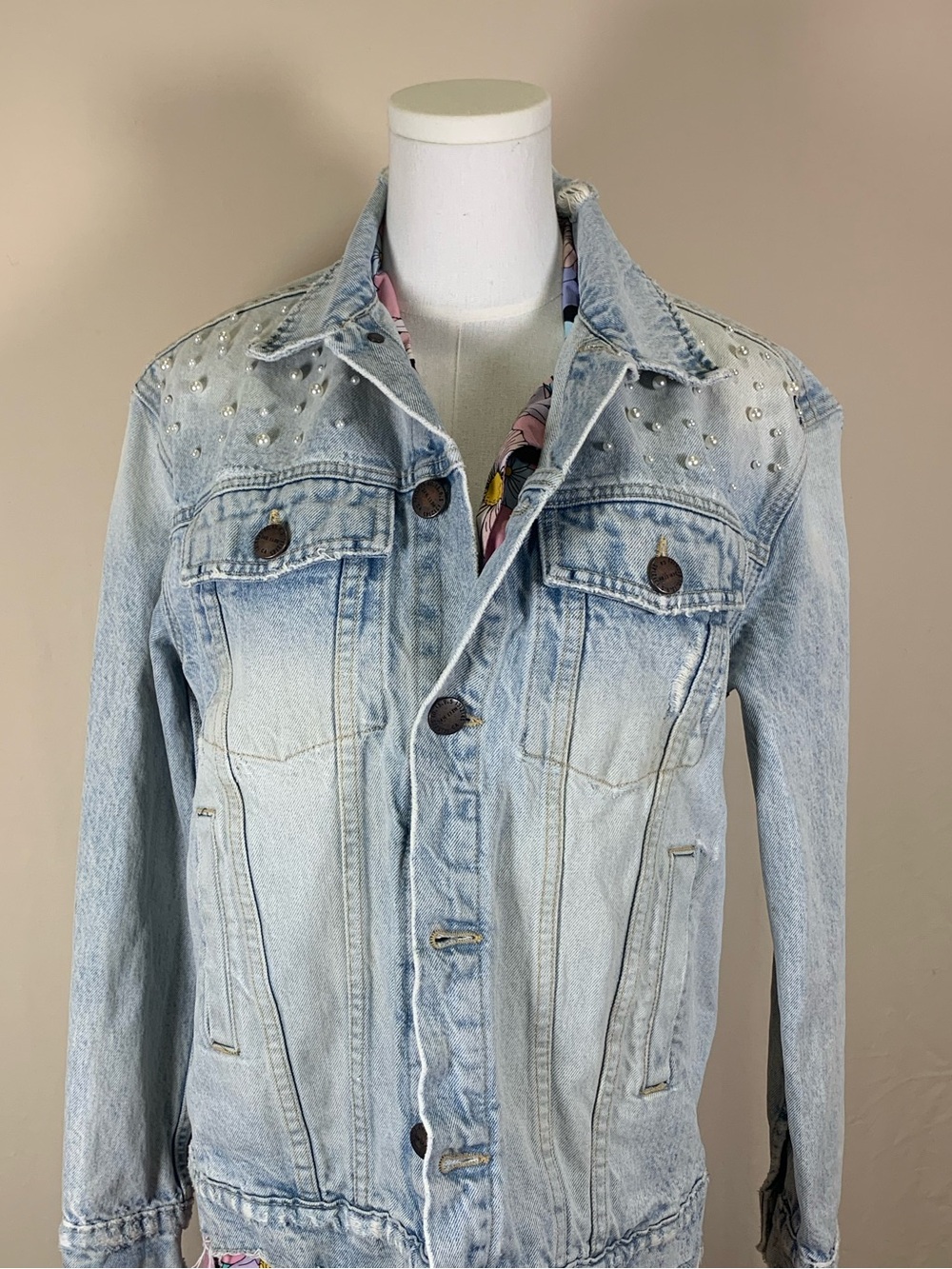 Current Elliott Boyfriend Trucker Pearl Denim Jacket Size 0 NWT